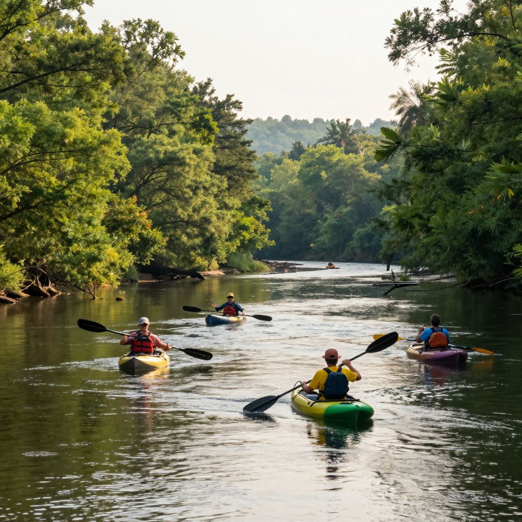 Kayaking on the River