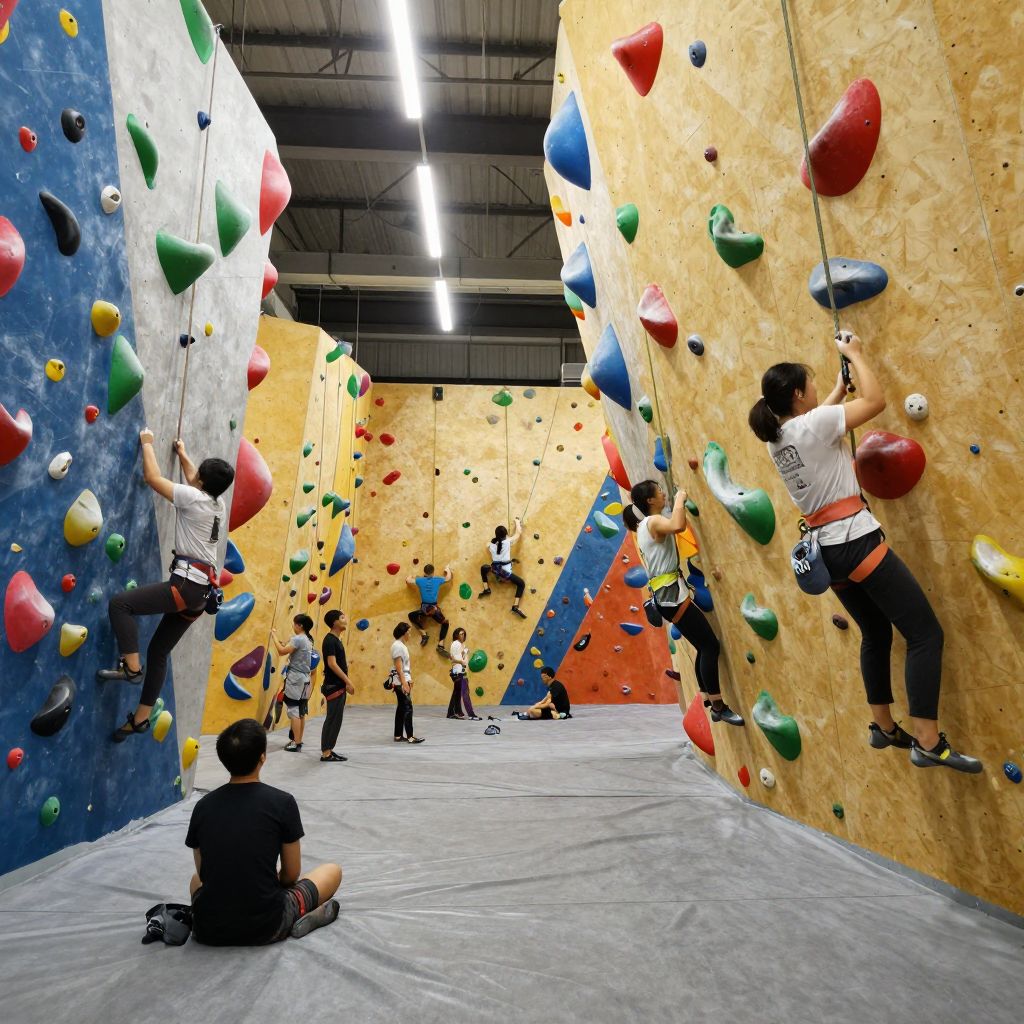 Indoor rock climbing at State Climb