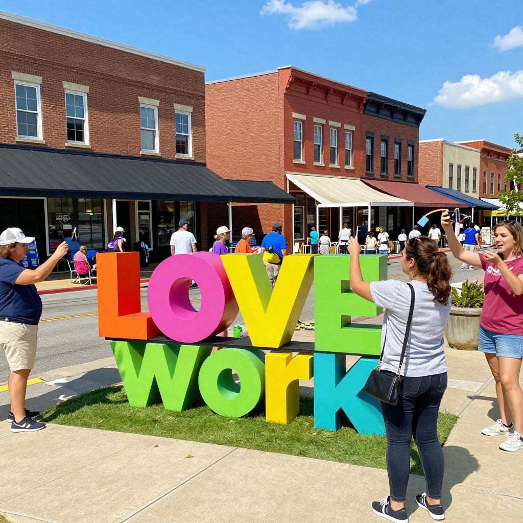 LOVEwork Sign Downtown Farmville
